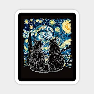 Cat Starry Night Wanderlust Magnet