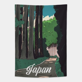 Vintage Japanese Forest Tapestry