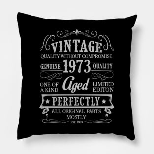 Vintage 1973 47 Years Old 47th Birthday Gift For Men Women Pillow