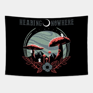 Heading Nowhere Blue/Red Planet Tapestry