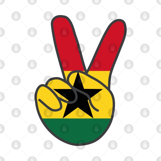 Ghana Flag V Sign by DiegoCarvalho