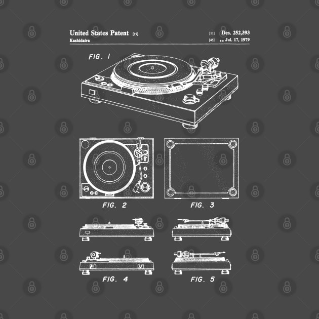 Vinyl Record Player Patent - Music Lover Bedroom Art - Antique by patentpress