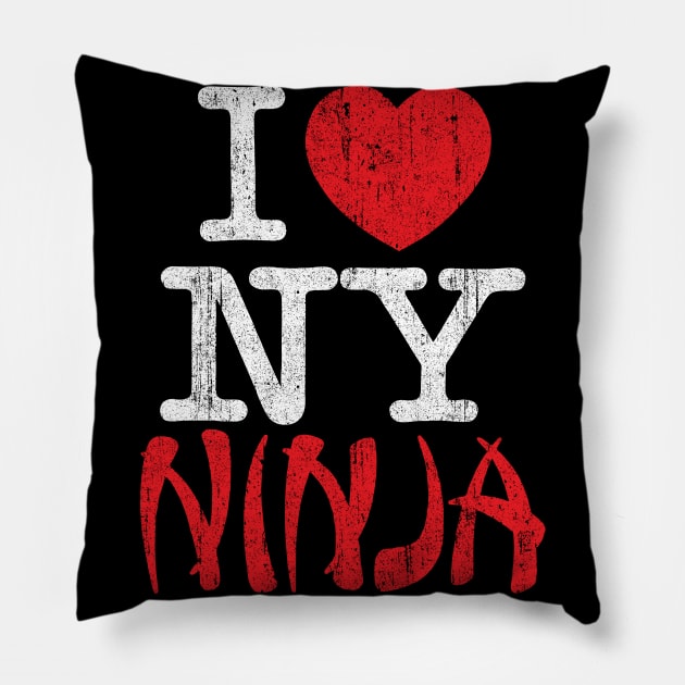 I Love NY Ninja Pillow by huckblade