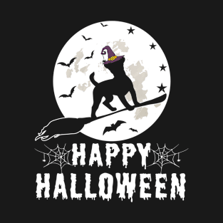 Jack Russell Terrier Dog Witch Happy Halloween Funny T-Shirt