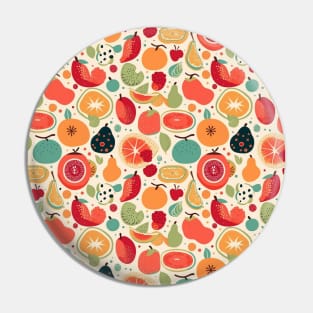 Colorful Fruit Motif in Seamless Pattern V2 Pin