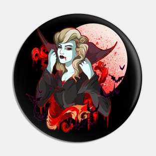 Gothic Pin Up Girl Vampire Pin