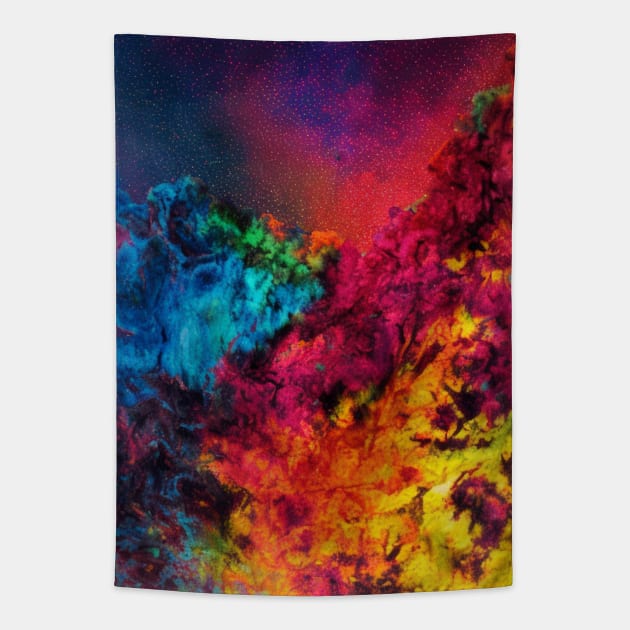 Trippy Abstract Rainbow colors Tapestry by Trip Tank