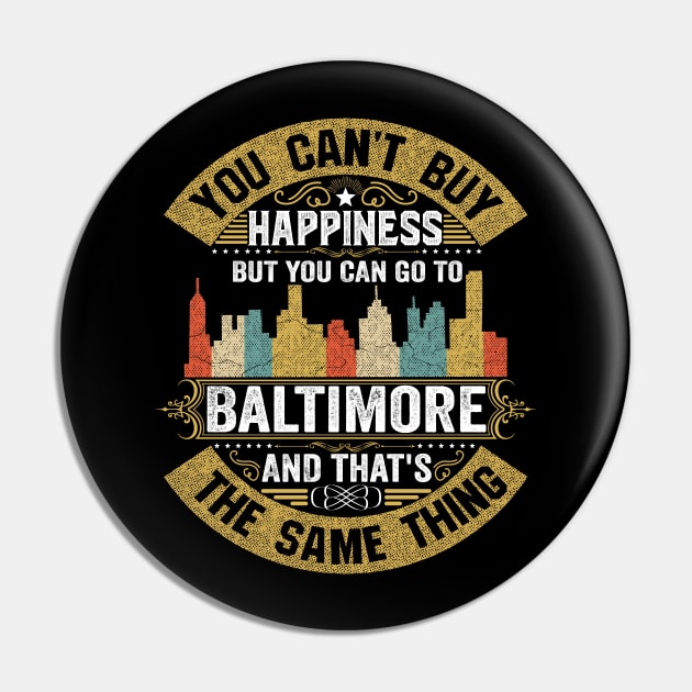 USA City Baltimore City T-Shirt I Love Baltimore Flag Maryland State Home City Baltimore Map Native American USA Flag Pin by BestSellerDesign