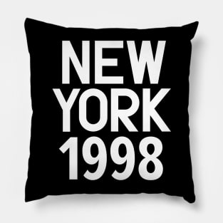 New York Birth Year Series: Modern Typography - New York 1998 Pillow