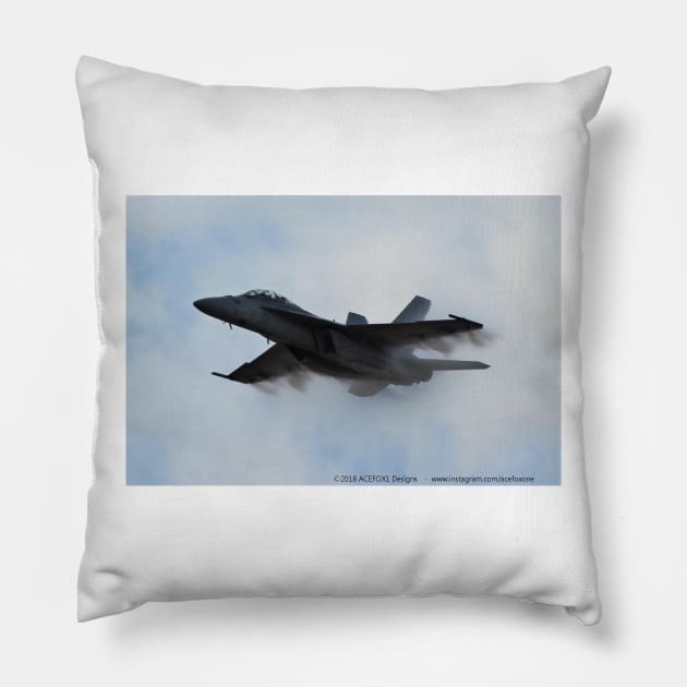 F/A-18F Super Hornet High-speed vapor pass 2 Pillow by acefox1