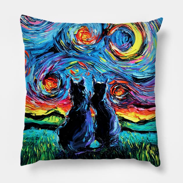 van Gogh's Cats Pillow by sagittariusgallery