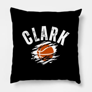 clark basketball Jersey white v 2 Pillow