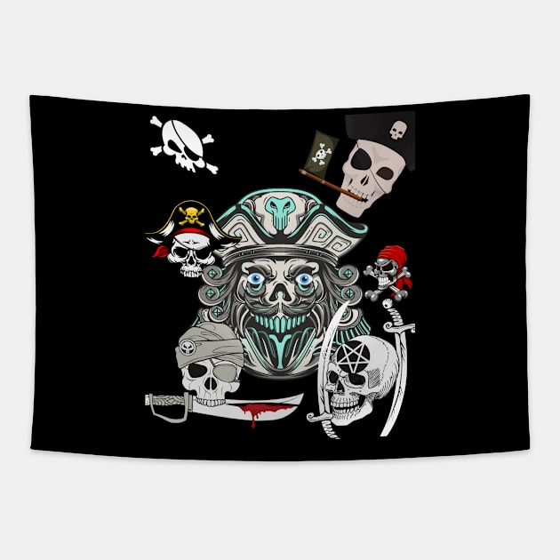 Pirate Skull Tapestry by Royalswisss