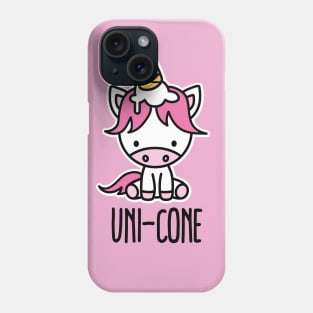 Funny Unicorn pun puns cute Uni-cone ice cream Kawaii Phone Case