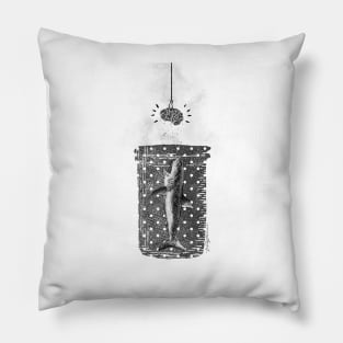 Bait Shark ink drawing design Pillow