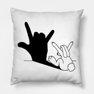 Rabbit Love Hand Shadow Pillow