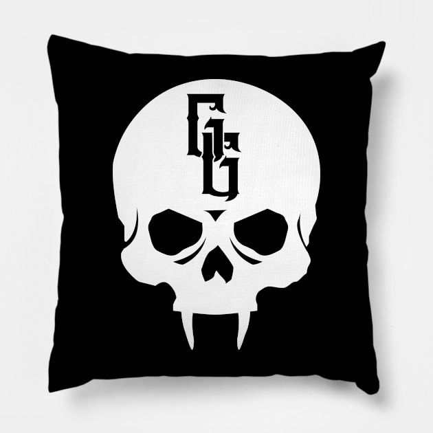 Gehenna Gaming Skull (White) Pillow by highcouncil@gehennagaming.com