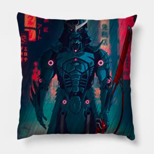 077 Cyborg Samurai Pillow