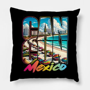 Cancun Mexico Summer Vacation Pillow