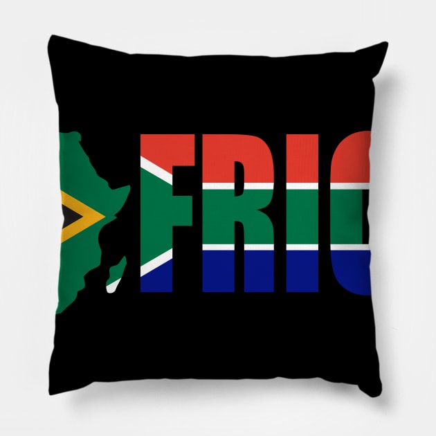 Vibrant South African Flag in African Continent Design Gift Idea Pillow by c1337s