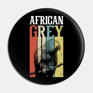 80s Retro Vintage African Grey Parrot Pin