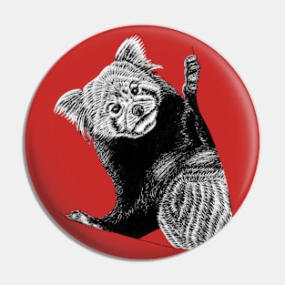 Red panda - ink illustration Pin