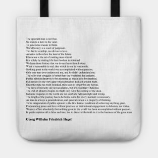 Hegel Quotes Tote