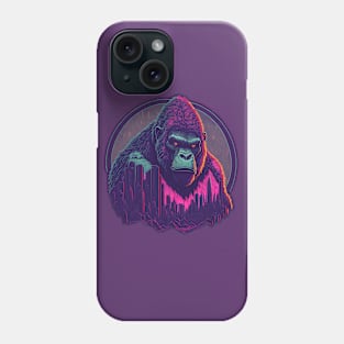 Vaporwave Gorilla Overlooking City Phone Case