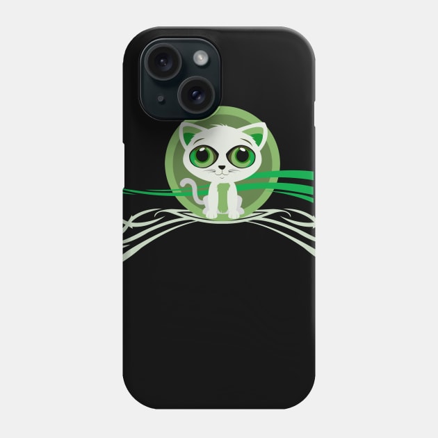 Kitten - Green Phone Case by adamzworld