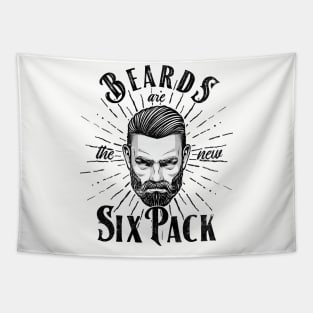 Beards Are The New Six Pack Funny Beard Design for Men Tapestry