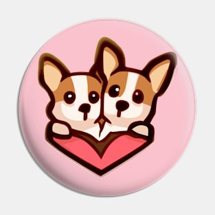 Two corgi dogs love Pin