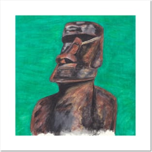 Moai Emoji Framed Prints for Sale