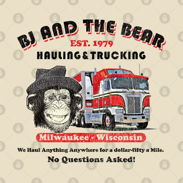 BJ and the Bear Hauling and Trucking Lts Worn Out by Alema Art