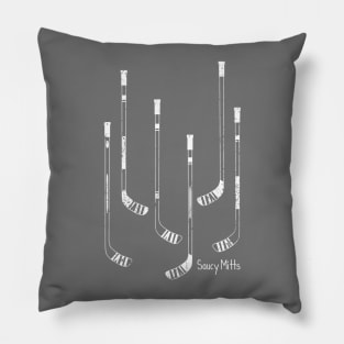 White Hockey Sticks Pillow