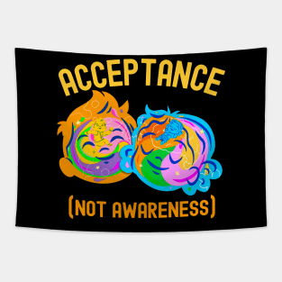 Autistic - Acceptance Not Awareness Tapestry