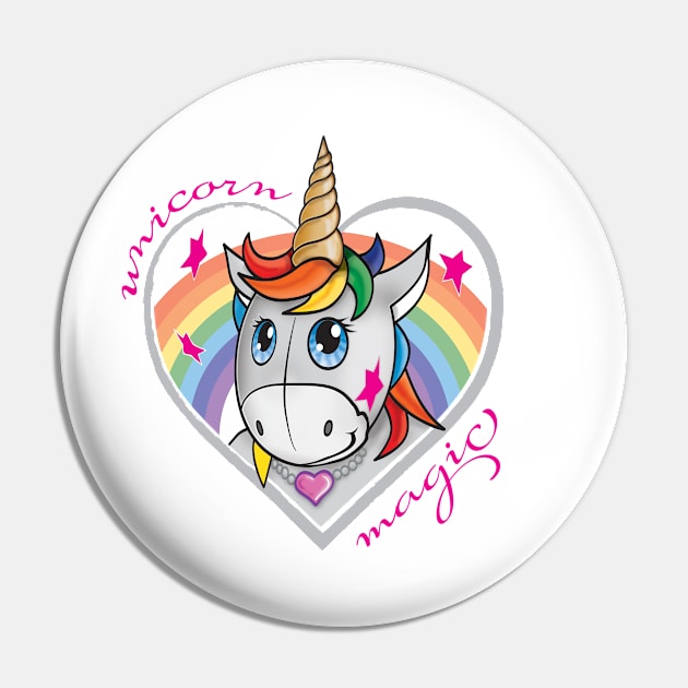 Unicorn magic rainbow Pin by Cimbart