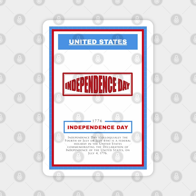 Independence Day - United States - For 4th of july - Print Design Poster - 1706203 Magnet by Semenov