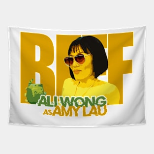 beef netflix series Ali Wong as Amy Lau themed graphic design by ironpalette Tapestry
