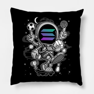 Astronaut Skate Solana SOL Coin To The Moon Crypto Token Cryptocurrency Blockchain Wallet Birthday Gift For Men Women Kids Pillow