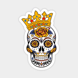 Mexican Day of the Dead Sugar Skull with Crown Magnet
