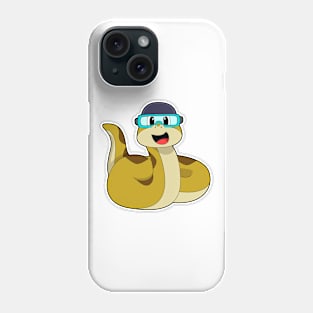 Snake with Swimming goggles Phone Case