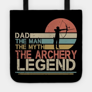 Dad The Man The Myth The Archery Legend Men Vintage Archery Dad, Father's Day Gift for Archer, Bow Hunting Tote