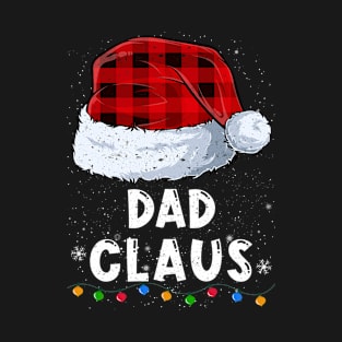 Dad Claus Red Plaid Christmas Santa Family Matching Pajama T-Shirt