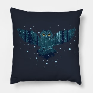 Winter forest owl Pillow