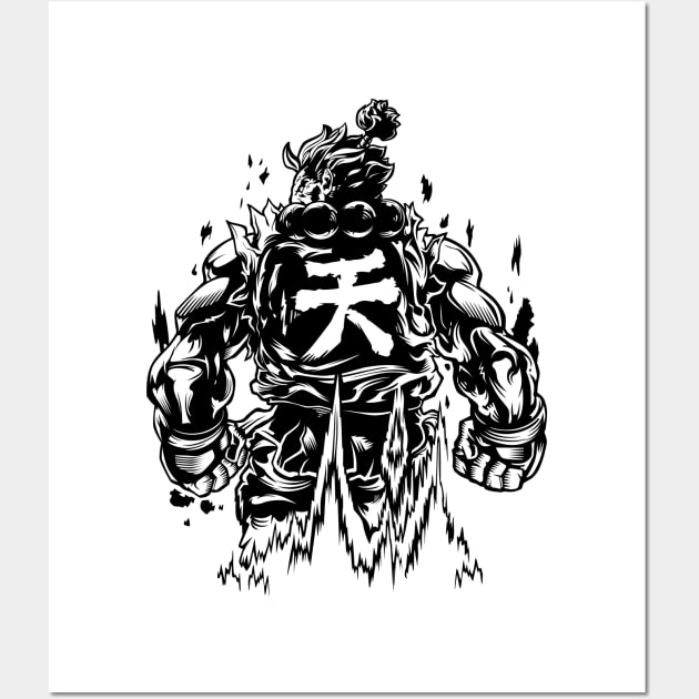 Akuma Street Fighter Poster Kanji Art Board Print for Sale by