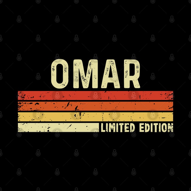 Omar First Name Vintage Retro Gift For Omar by CoolDesignsDz