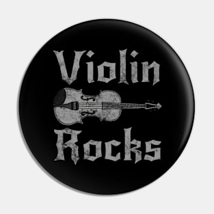 Violin Rocks, Violinist Heavy Rock Musician Pin