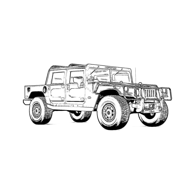 Hummer Wireframe by Auto-Prints