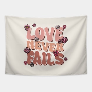 Love Never Fails Retro Tapestry