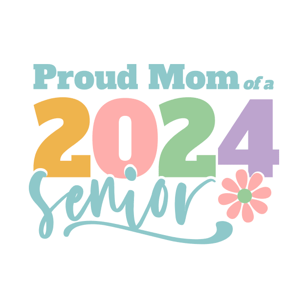 Proud Mom Senior 2024 - Class of '24 Retro Graduation Design by Katrina Elena Designs